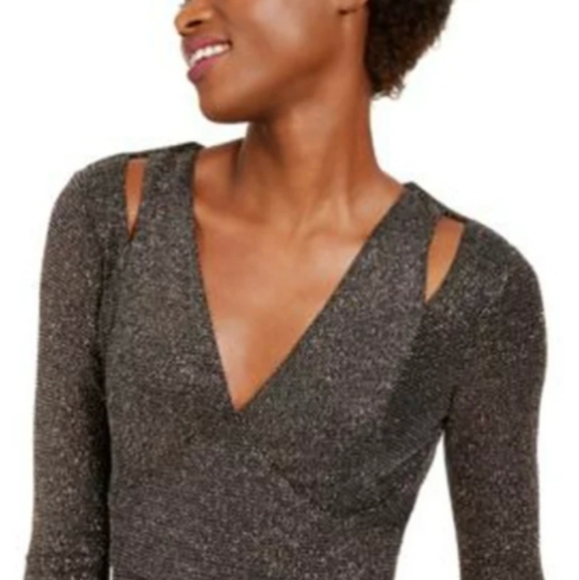 CALVIN KLEIN Womens Sparkly 3/4 Sleeve Full-Length Body Con Formal Dress - 12 - Picture 2 of 8